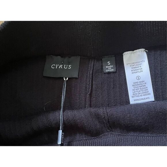 NWT CYRUS Corduroy  Black Flare Pants S - Picture 2 of 7